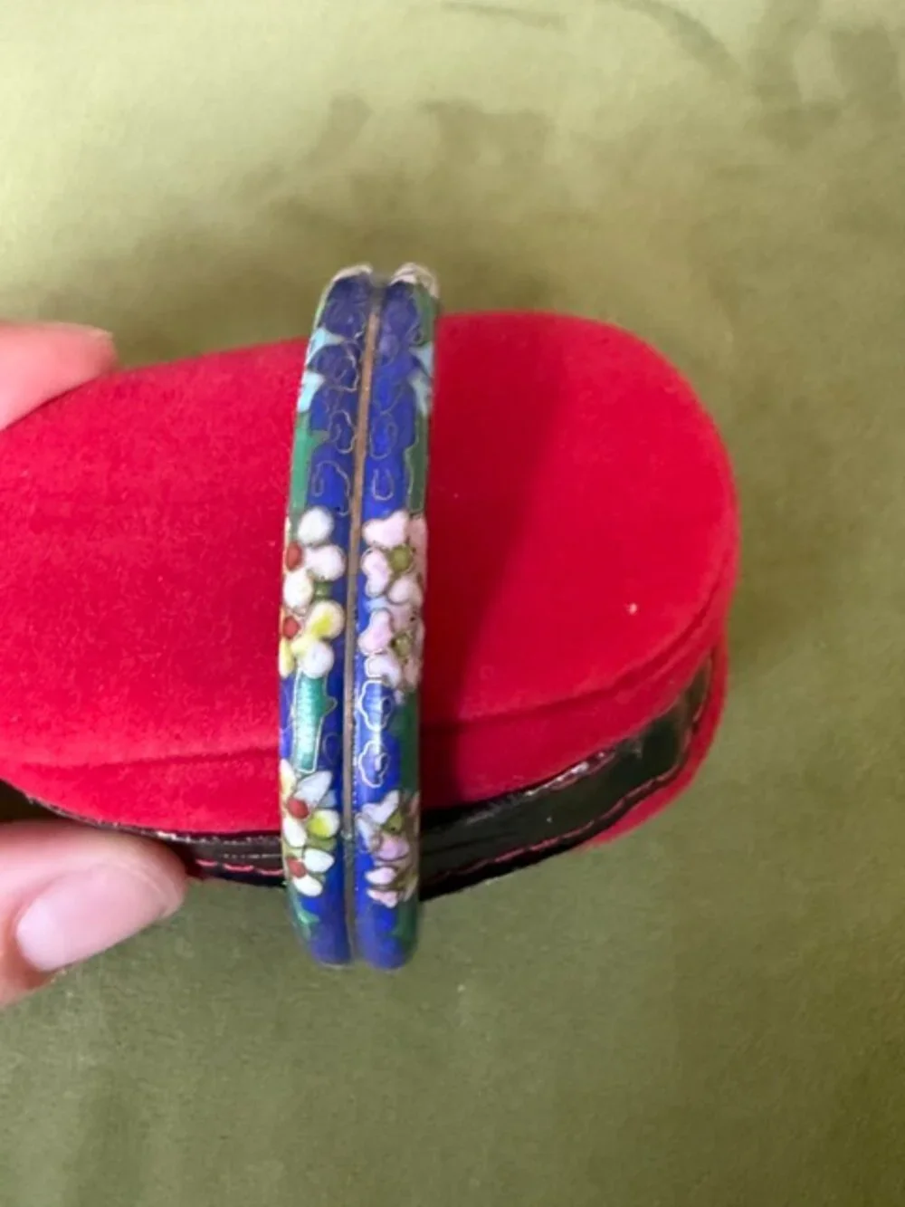 Vintage Cloisonné Double Bangle